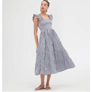 HILL HOUSE HOME Ellie Nap Dress Navy Stripe XS